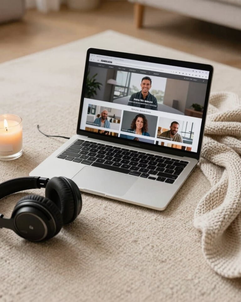 Virtual online sound bath with crystal singing bowls and chimes